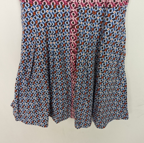 Anthropologie Maeve sz.6 Buckley Mini Dress  Button Front Pockets Geometric Boho - Picture 11 of 15